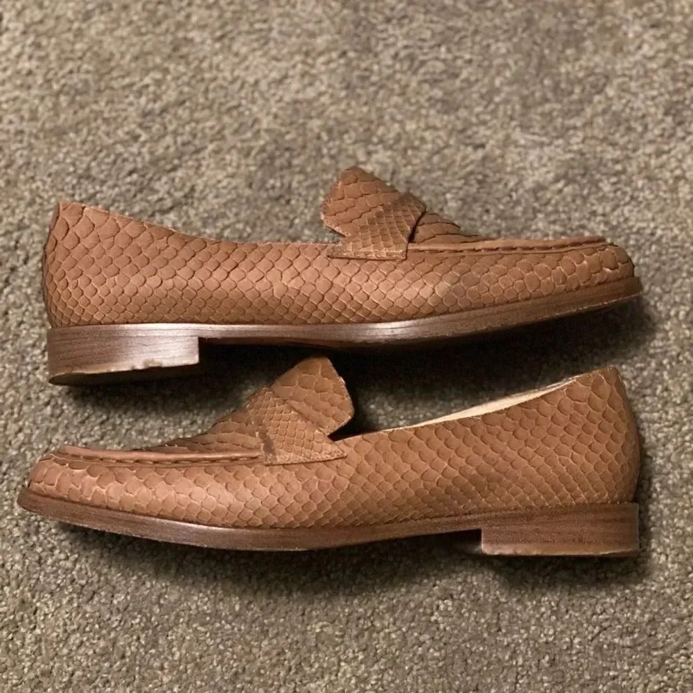 ALEXANDRE BIRMAN python leather tan loafers. - Picture 3 of 10